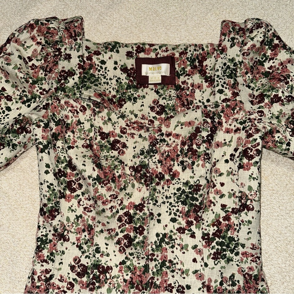 Anthropologie Floral Puff Sleeve Blouse - Picture 2 of 4